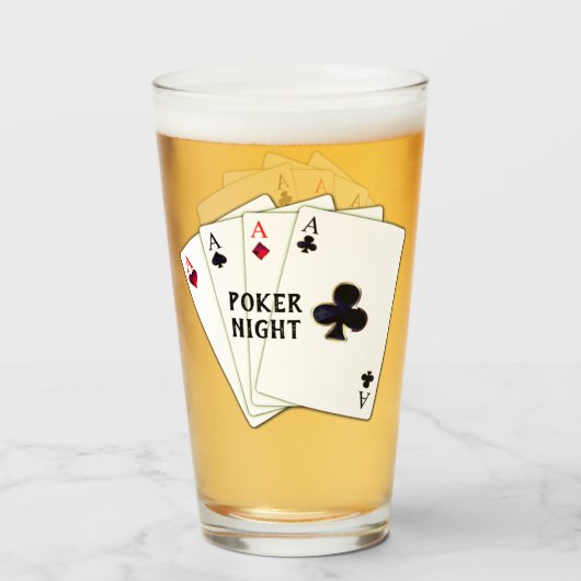 Poker Night Aces Glas (Voorkant gevuld)