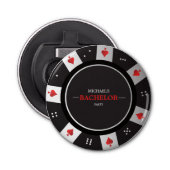 Poker Night Bachelor Party Las Vegas Casino Button Flesopener (Voorkant)