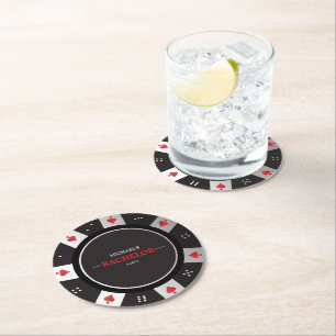 Poker Night Bachelor Party Las Vegas Casino Ronde Kartonnen Onderzetter