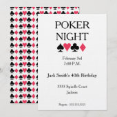 Poker Night Birthday Party Invitation Kaart (Voorkant / Achterkant)
