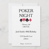 Poker Night Birthday Party Invitation Kaart (Voorkant)