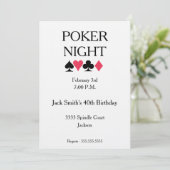 Poker Night Birthday Party Invitation Kaart (Staand voorkant)