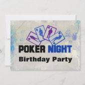 Poker Night Birthday Party Invitation Kaart (Voorkant)