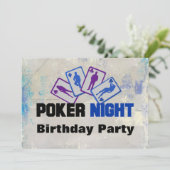 Poker Night Birthday Party Invitation Kaart (Staand voorkant)