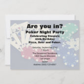 Poker Night Birthday Party Invitation Kaart (Achterkant)