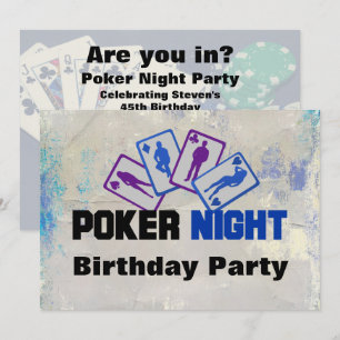 Poker Night Birthday Party Invitation Kaart