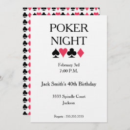 Poker Night Birthday Party Invitation Kaart