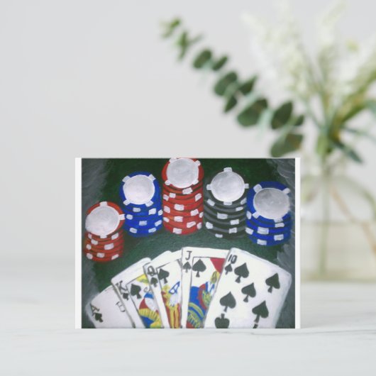 Poker Night Briefkaart (Staand voorkant)