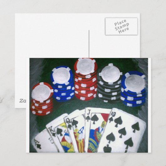 Poker Night Briefkaart (Voorkant / Achterkant)