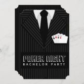 Poker Night Casino Bachelor Party Custom Invitae Kaart (Voorkant / Achterkant)