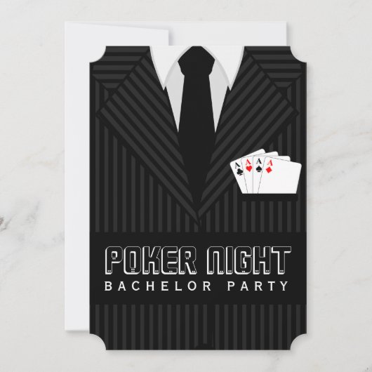 Poker Night Casino Bachelor Party Uitnodigingen op (Voorkant)
