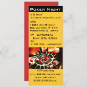 Poker Night Casino Theme Invite Kaart (Voorkant / Achterkant)