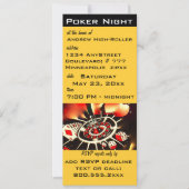 Poker Night Casino Theme Invite Kaart (Voorkant)
