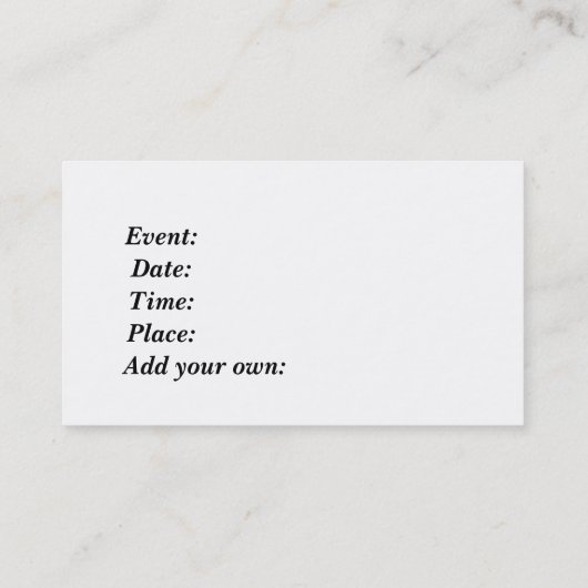 Poker Night Chubby Visitekaartje nodigt uit (Achterkant)