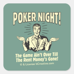 Poker Night! Het spel is nog niet voorbij Vierkante Sticker