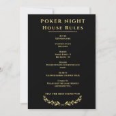 Poker Night House Rules Sign Black and Gold (Voorkant)