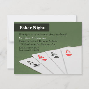 Poker Night Housewarming Party Uitnodigingen