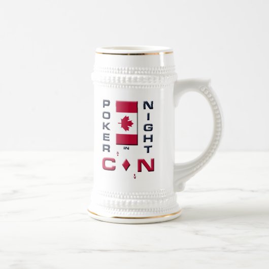 Poker Night in Canada Beer Stein Mok - voor/achter (Rechts)