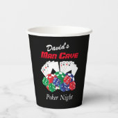 Poker Night in de Man Cave Papieren Bekers (Achterkant)