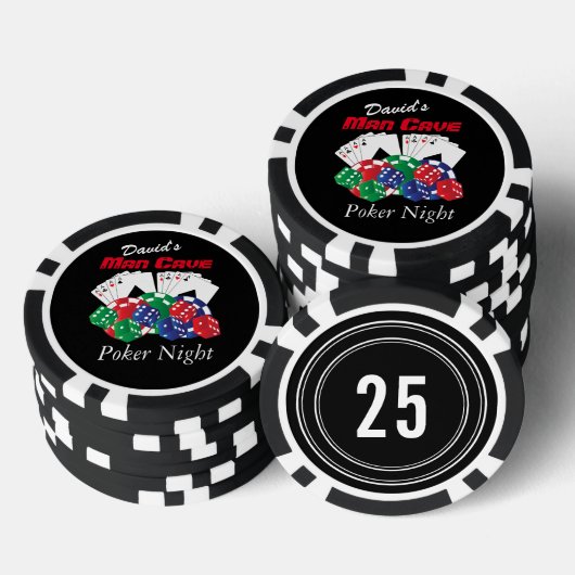 Poker Night in de Man Cave Poker Chips (Opstapeling)