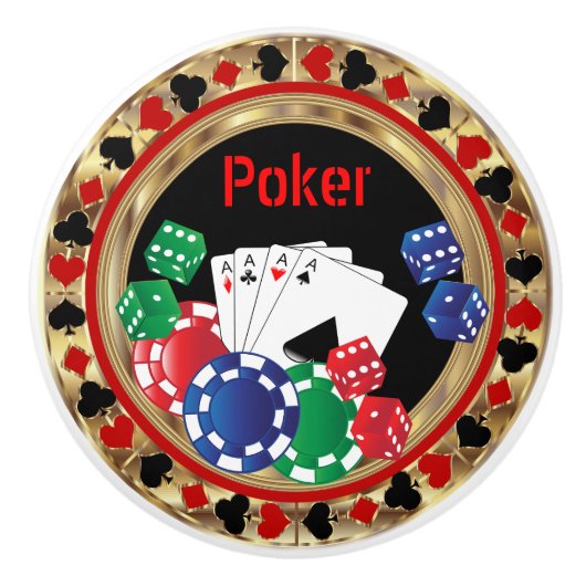 Poker Night in het casino Keramische Knop (Voorkant)