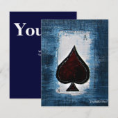 Poker Night Invitation Kaart (Voorkant / Achterkant)