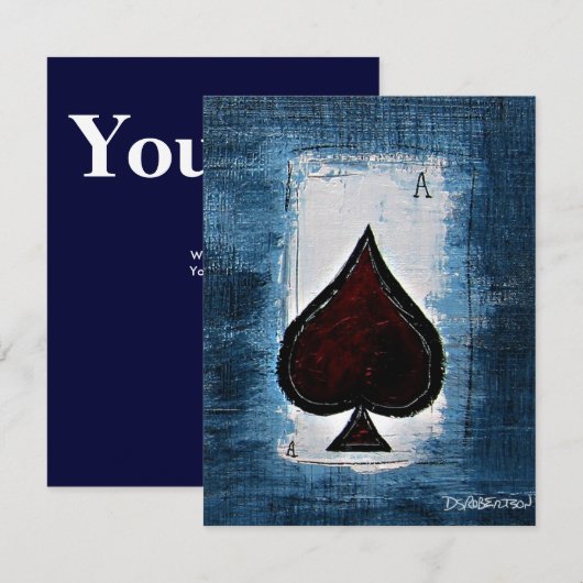 Poker Night Invitation Kaart (Voorkant / Achterkant)