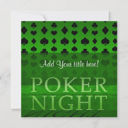 Poker Night Invitation Kaart (Voorkant)
