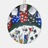 Poker Night Keramisch Ornament (Links)