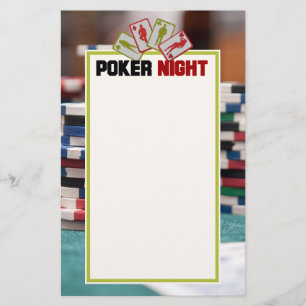 Poker Night met speelkaarten en pokerchips Briefpapier