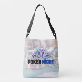 Poker Night met speelkaarten en pokerchips Crossbody Tas (Achterkant)
