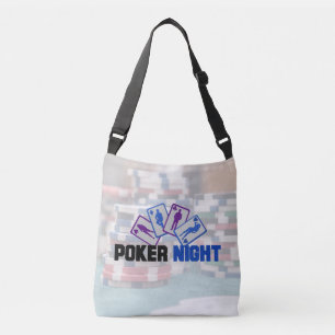 Poker Night met speelkaarten en pokerchips Crossbody Tas