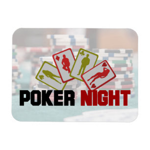 Poker Night met speelkaarten en pokerchips Magneet