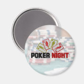 Poker Night met speelkaarten en pokerchips Magneet (Voorkant / Achterkant)
