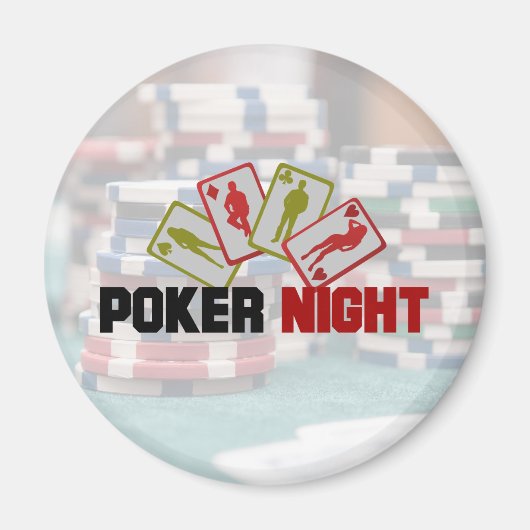 Poker Night met speelkaarten en pokerchips Magneet (Voorkant)