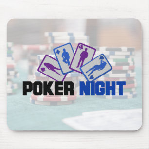 Poker Night met speelkaarten en pokerchips Muismat
