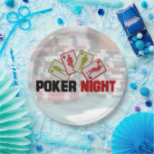 Poker Night met speelkaarten en pokerchips Papieren Bordje (Feest)
