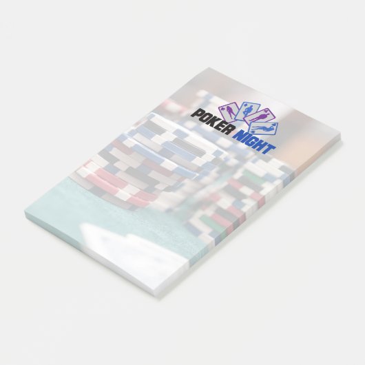 Poker Night met speelkaarten en pokerchips Post-it® Notes (Schuin)