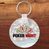 Poker Night met speelkaarten en pokerchips Sleutelhanger (Voorkant)