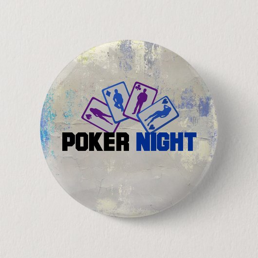 Poker Night met speelkaarten Ronde Button 5,7 Cm (Voorkant)