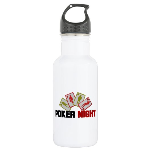 Poker Night met speelkaarten Waterfles (Voorkant)