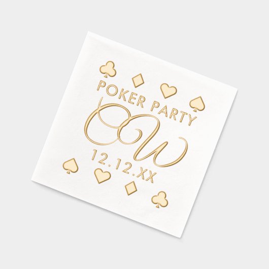Poker Night Monogram Bachelor Party Folie Servette Folie Servetten (Links)