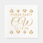 Poker Night Monogram Bachelor Party Folie Servette Folie Servetten (Voorkant)