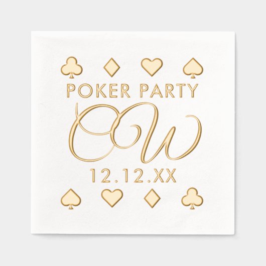 Poker Night Monogram Bachelor Party Folie Servette Folie Servetten (Voorkant)