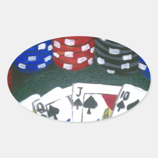 Poker Night Ovale Sticker (Voorkant)