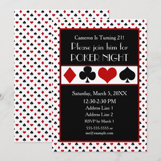 Poker Night | Pokerthema | Kaarten (Voorkant / Achterkant)