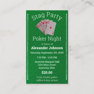 Poker Night-speelkaarten Stapelaar Ticket