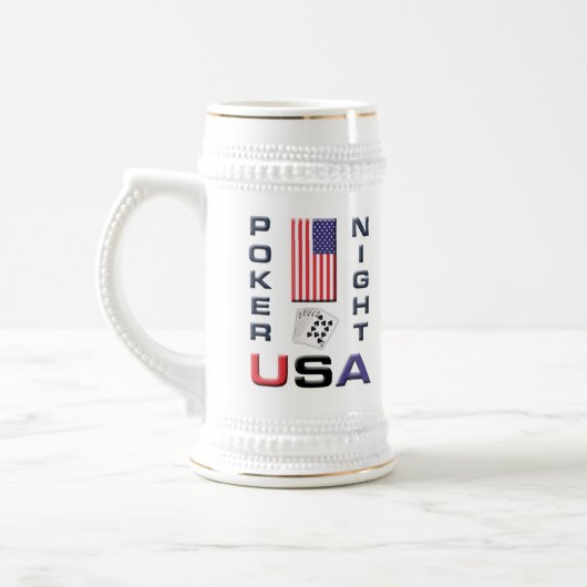 Poker Night USA Beer Stein Mok met ontwerp voor/ac (Links)