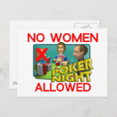 Poker No Women Briefkaart (Voorkant / Achterkant)
