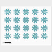 Poker Onderzetter 50 Blauw Ronde Sticker (Vel)